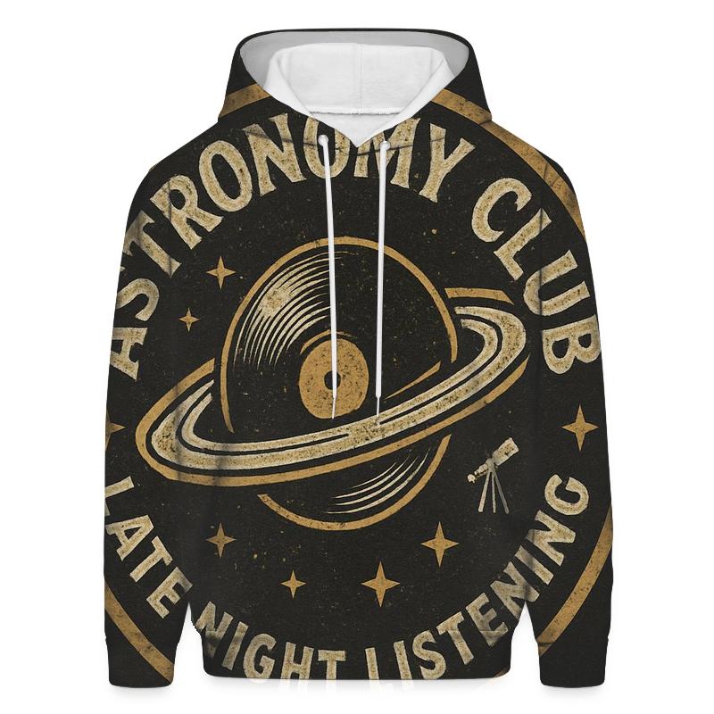 Distressed Vinyl Astronomy Club Badge designer hoodies