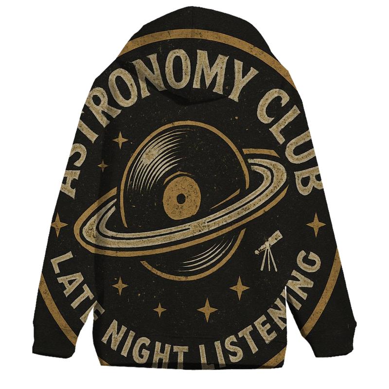 Distressed Vinyl Astronomy Club Badge designer hoodies