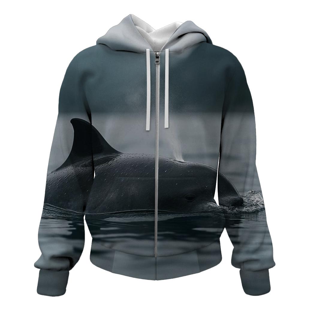 Fjord Surface Trace Harbor Porpoise zip-up hoodies