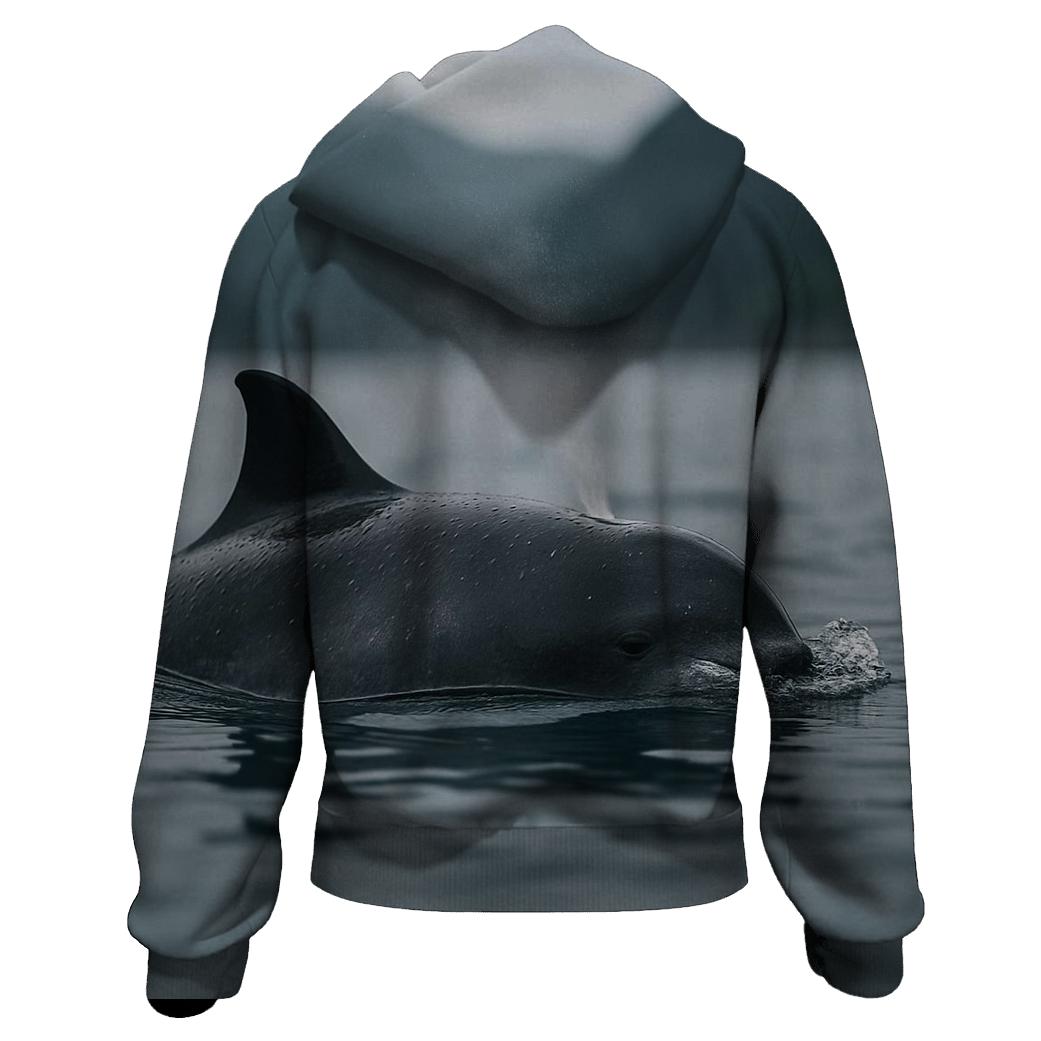 Fjord Surface Trace Harbor Porpoise zip-up hoodies