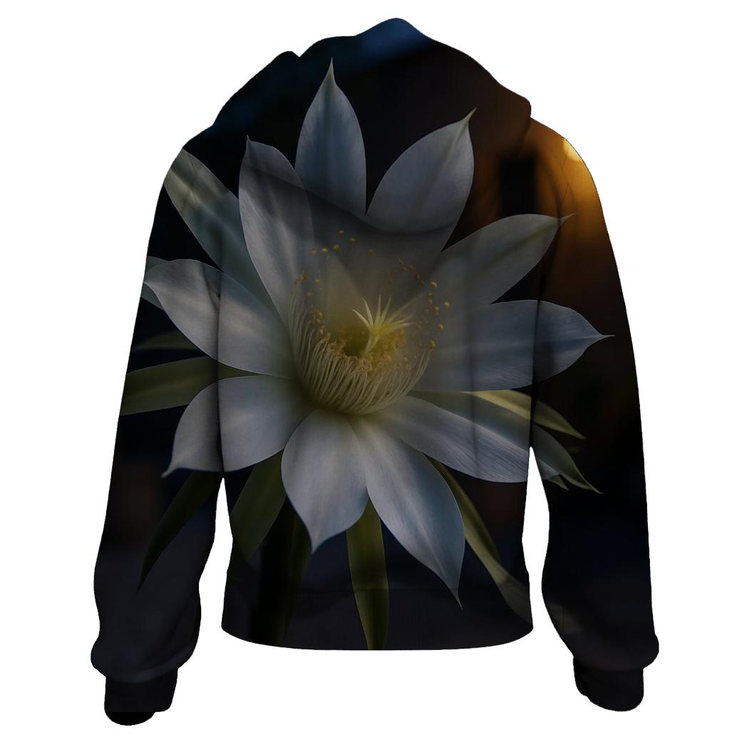 Night Blooming Cereus Pollination Study In Desert Courtyard hoodie designs