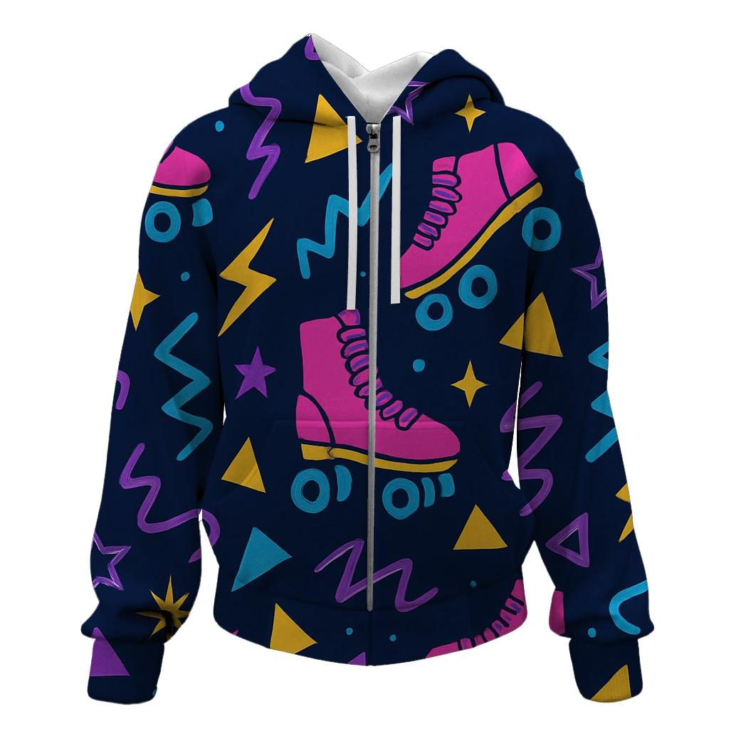 Roller Rink Neon Confetti embroidered hoodies
