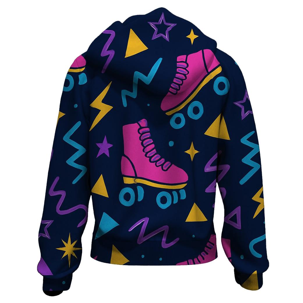 Roller Rink Neon Confetti embroidered hoodies