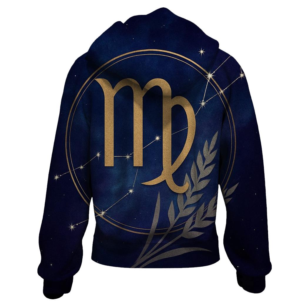 Virgo Sheaf Of Wheat Star Chart Emblem embroidered hoodies