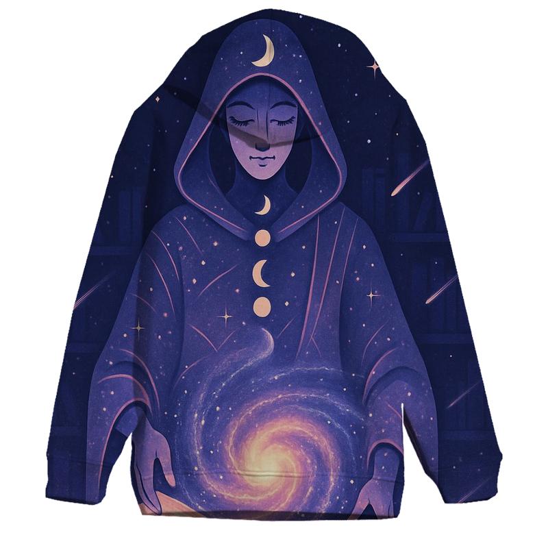 Library Of The Living Spiral Galaxy zip-up hoodies