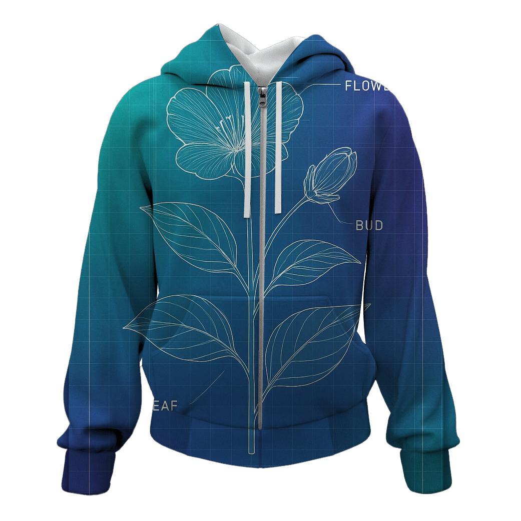 Aurora Blueprint Botanical custom hoodies