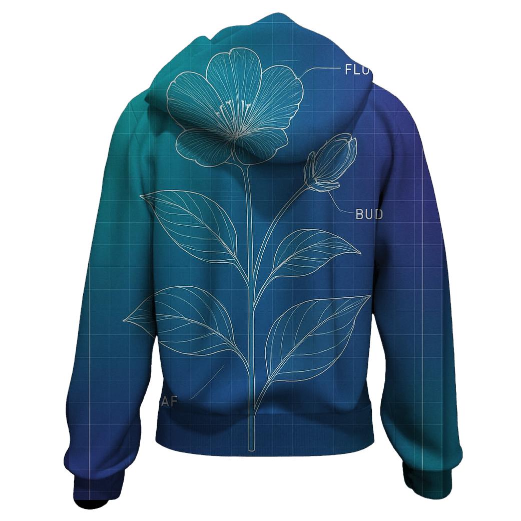 Aurora Blueprint Botanical custom hoodies