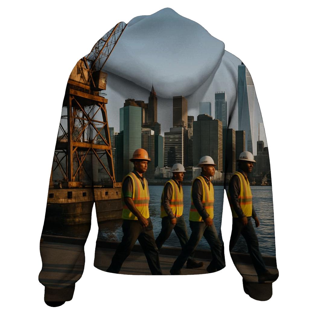 Brooklyn Navy Yard Dry Dock Skyline Shift Change embroidered hoodies