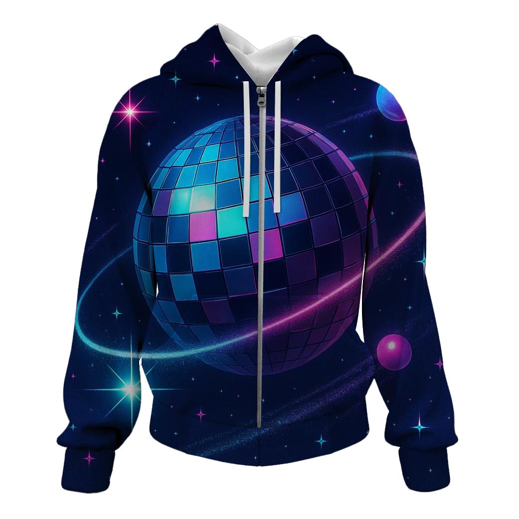 Midnight Disco Orbit printed hoodies