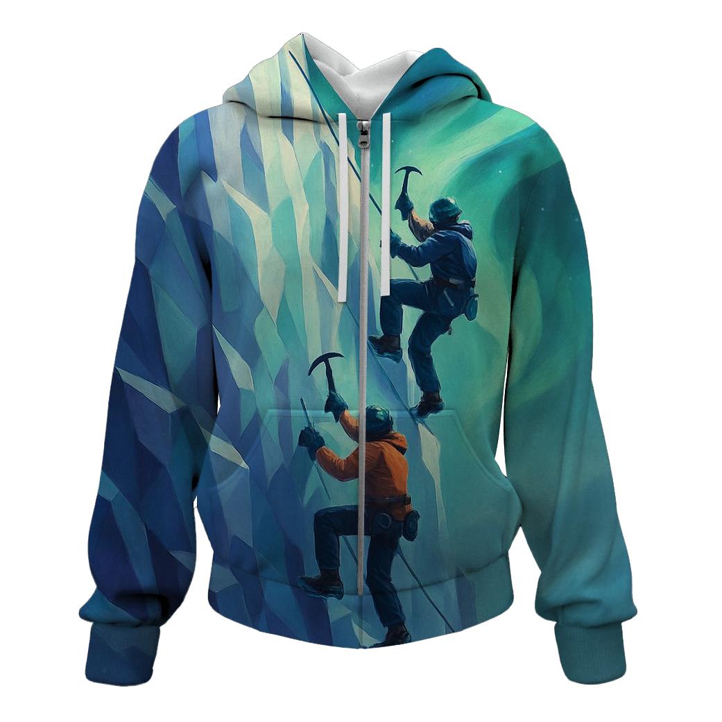 Aurora Summit Ice Climb Duel embroidered hoodies