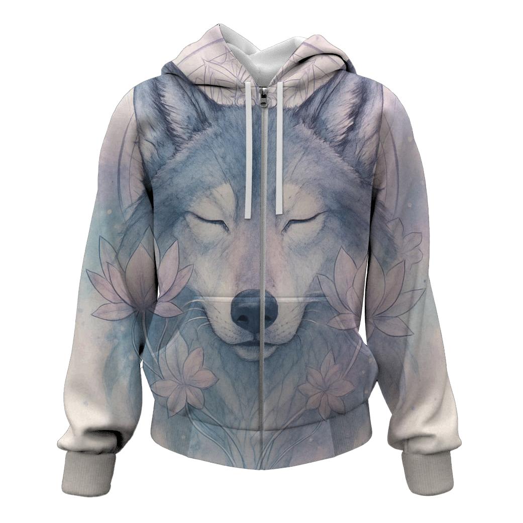 The Lotus Mirage Spirit Wolf custom hoodies
