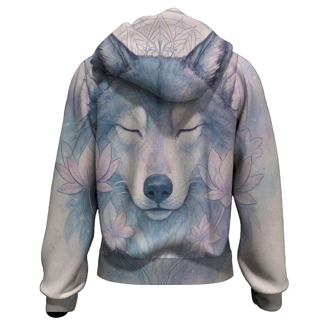 The Lotus Mirage Spirit Wolf custom hoodies