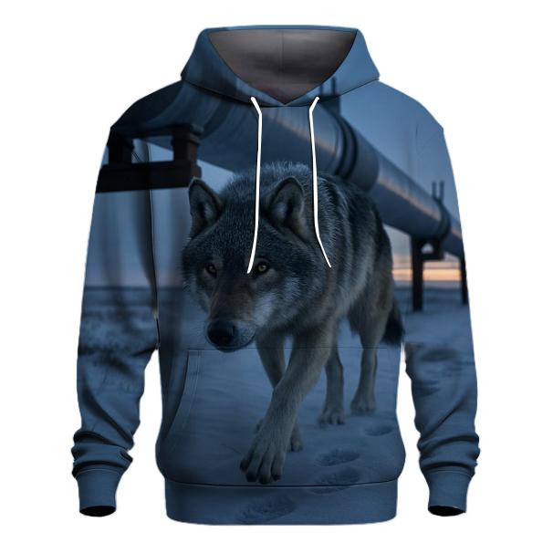 Wolf Under The Northern Pipeline Crossing heavyweight hoodies