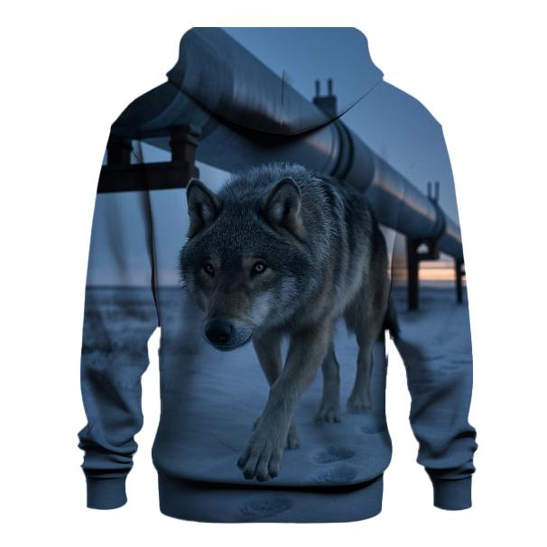 Wolf Under The Northern Pipeline Crossing heavyweight hoodies