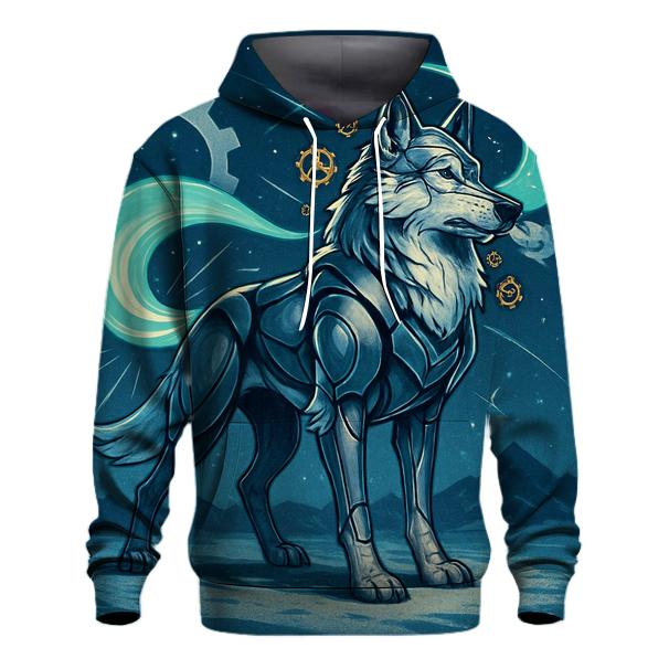 The Clockwork Aurora Wolf lightweight hoodies