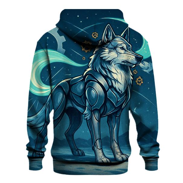 The Clockwork Aurora Wolf lightweight hoodies