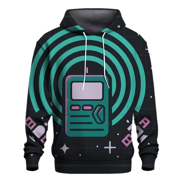 Cosmic Pager Signal Waves embroidered hoodies