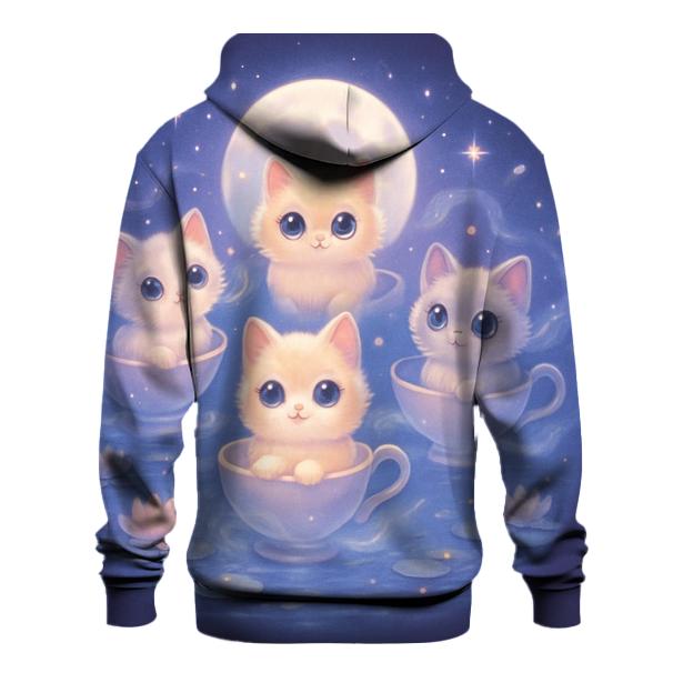 Moonlit Teacup Kitten Carousel designer hoodies