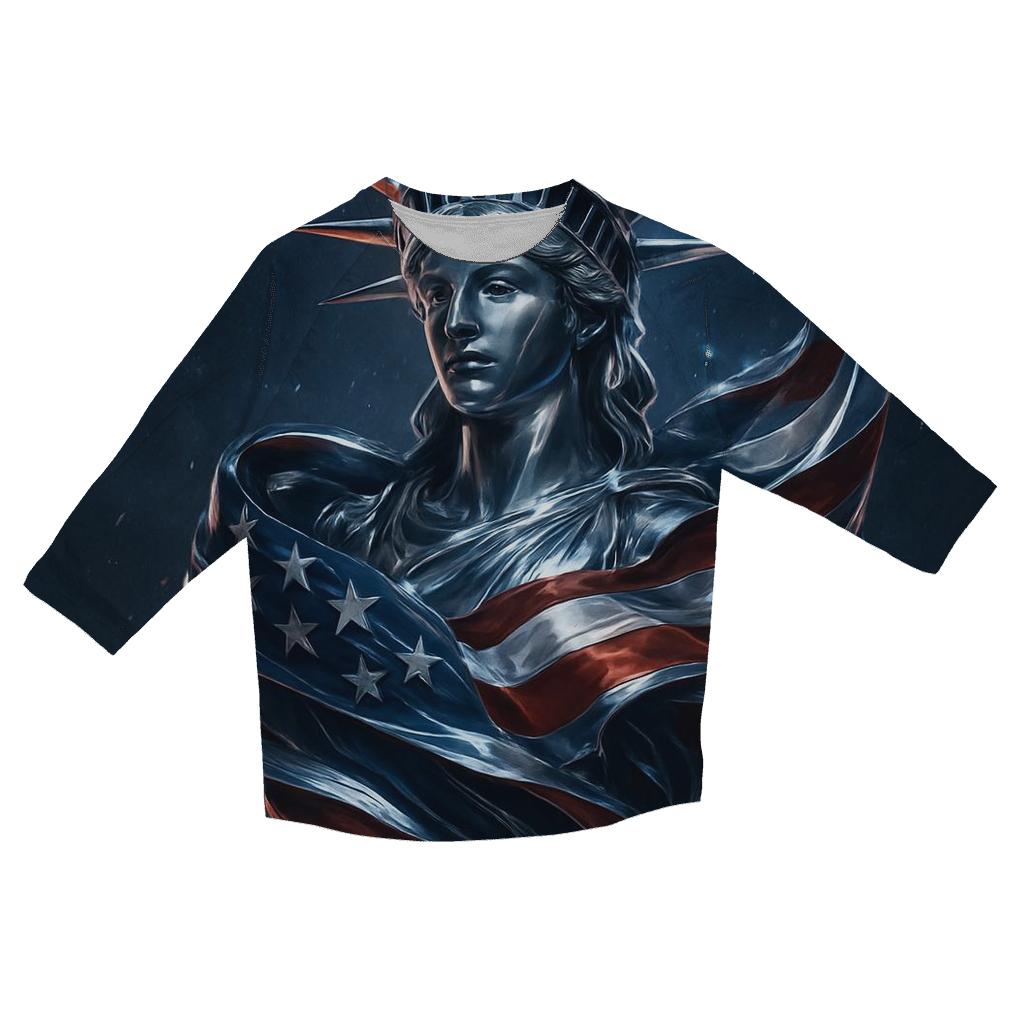 Chrome Liberty Surge Flag cotton quarter sleeve shirts