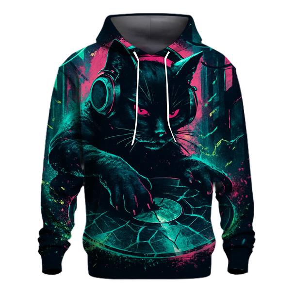 Neon Glasswave Alley Cat DJ custom hoodies