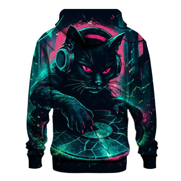 Neon Glasswave Alley Cat DJ custom hoodies
