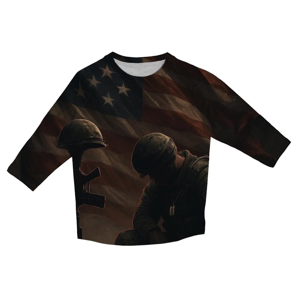 Silent Honor Under Stormlit Stars fashion 3/4 sleeve shirts