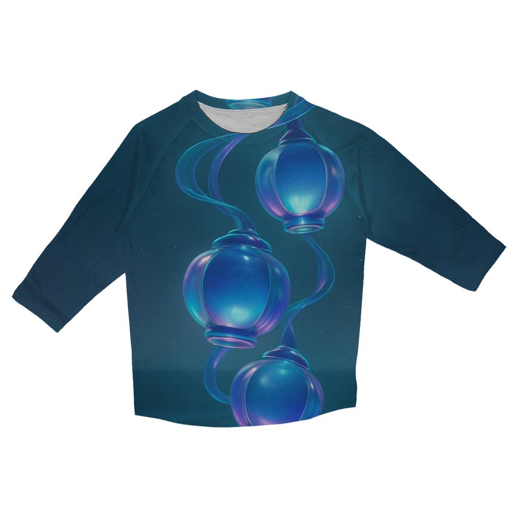 Prismatic Tide Lanterns designer 3/4 sleeve blouses