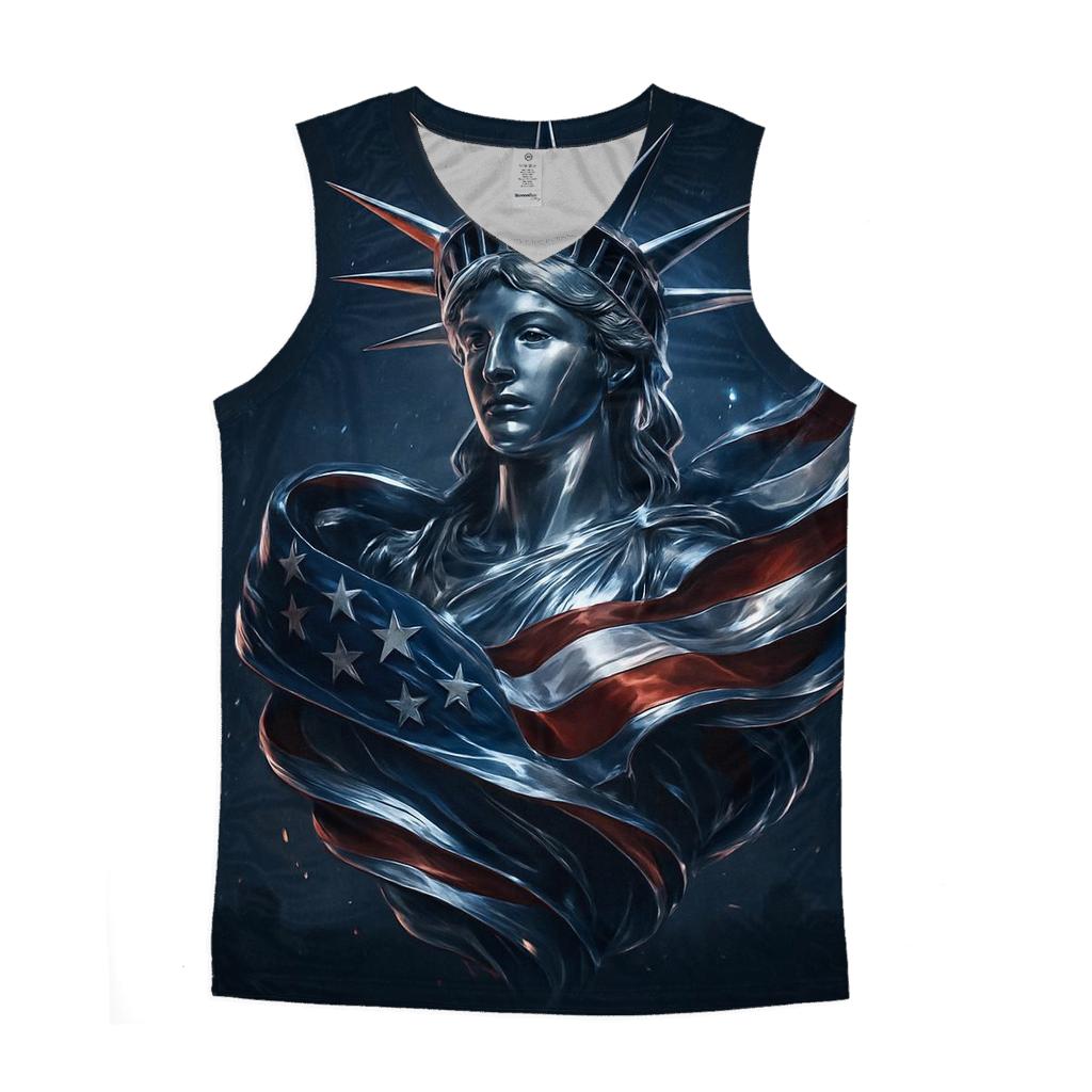 Chrome Liberty Surge Flag cotton sleeveless tops