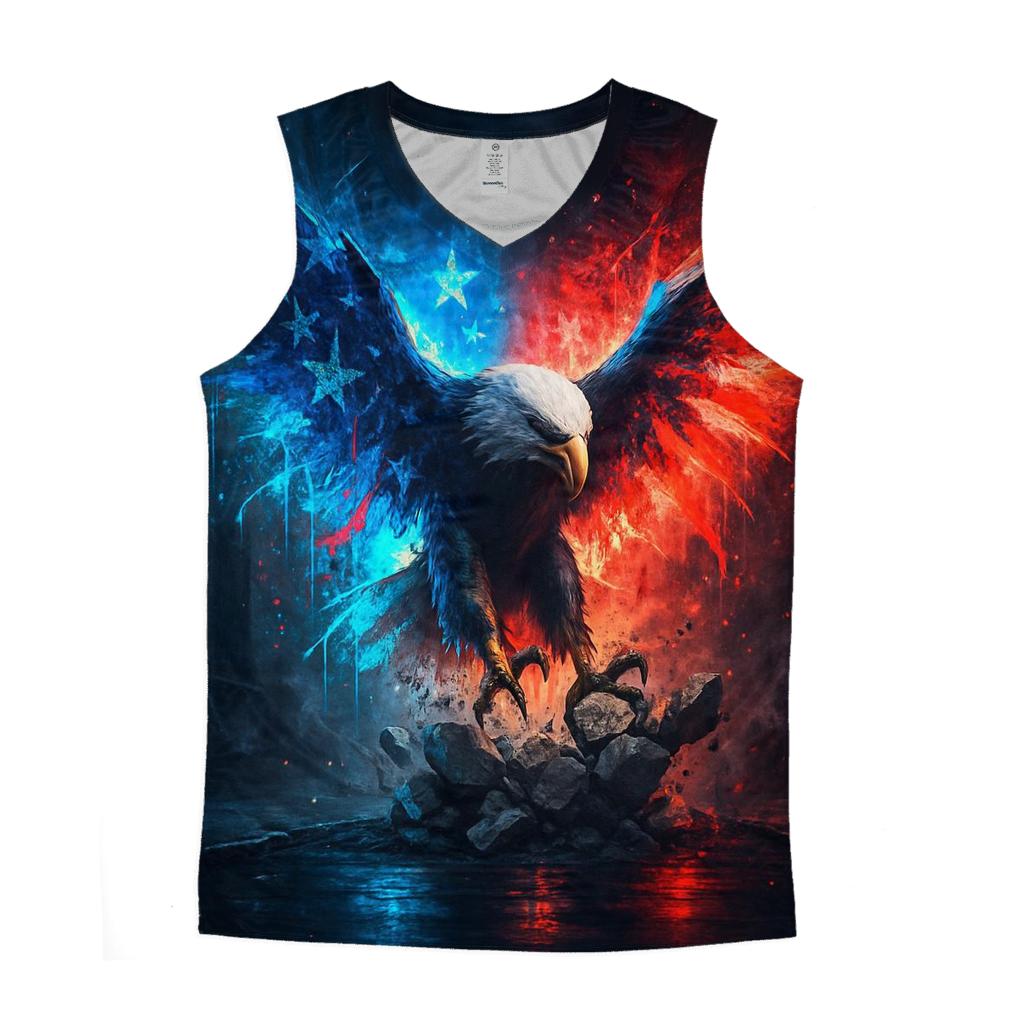 Neon Alley Eagle Flag Burst trendy fitted tank tops