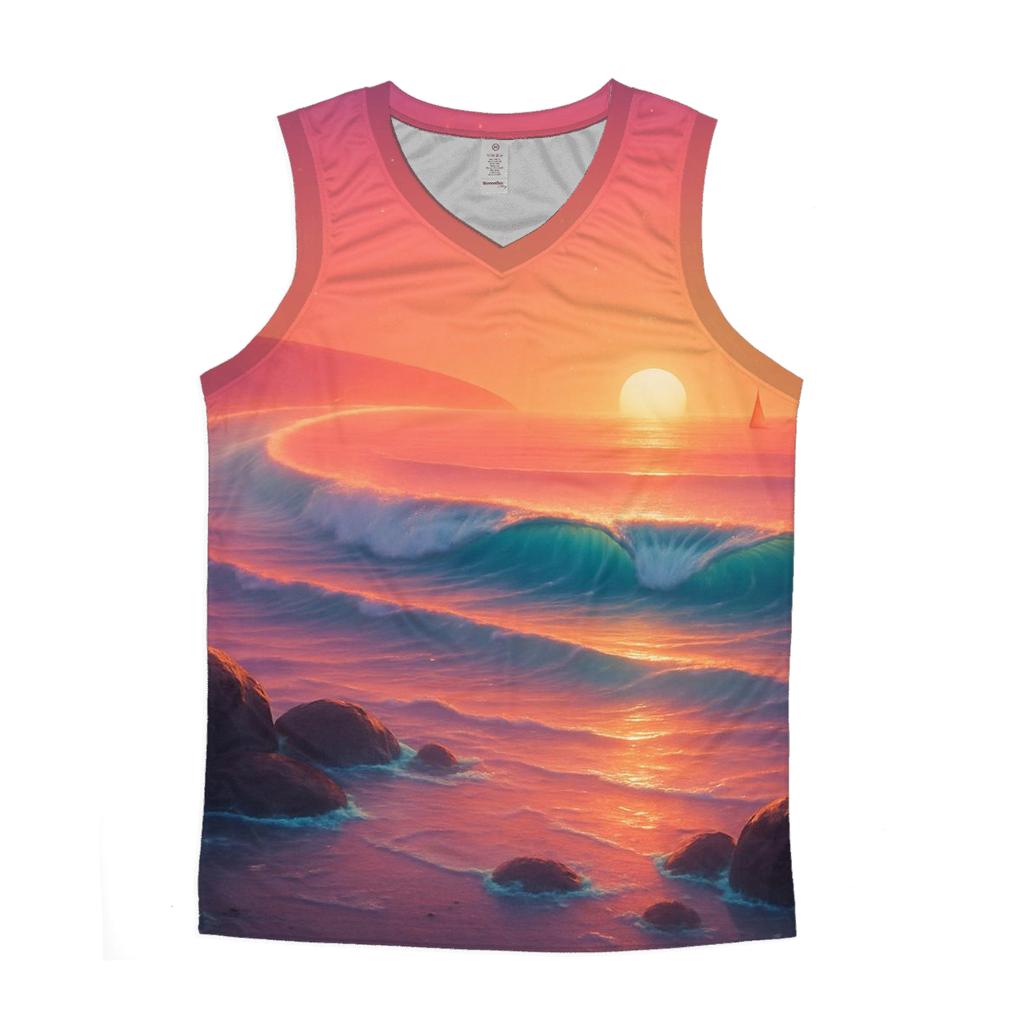 Halo Harbor Sunset trendy fitted tank tops