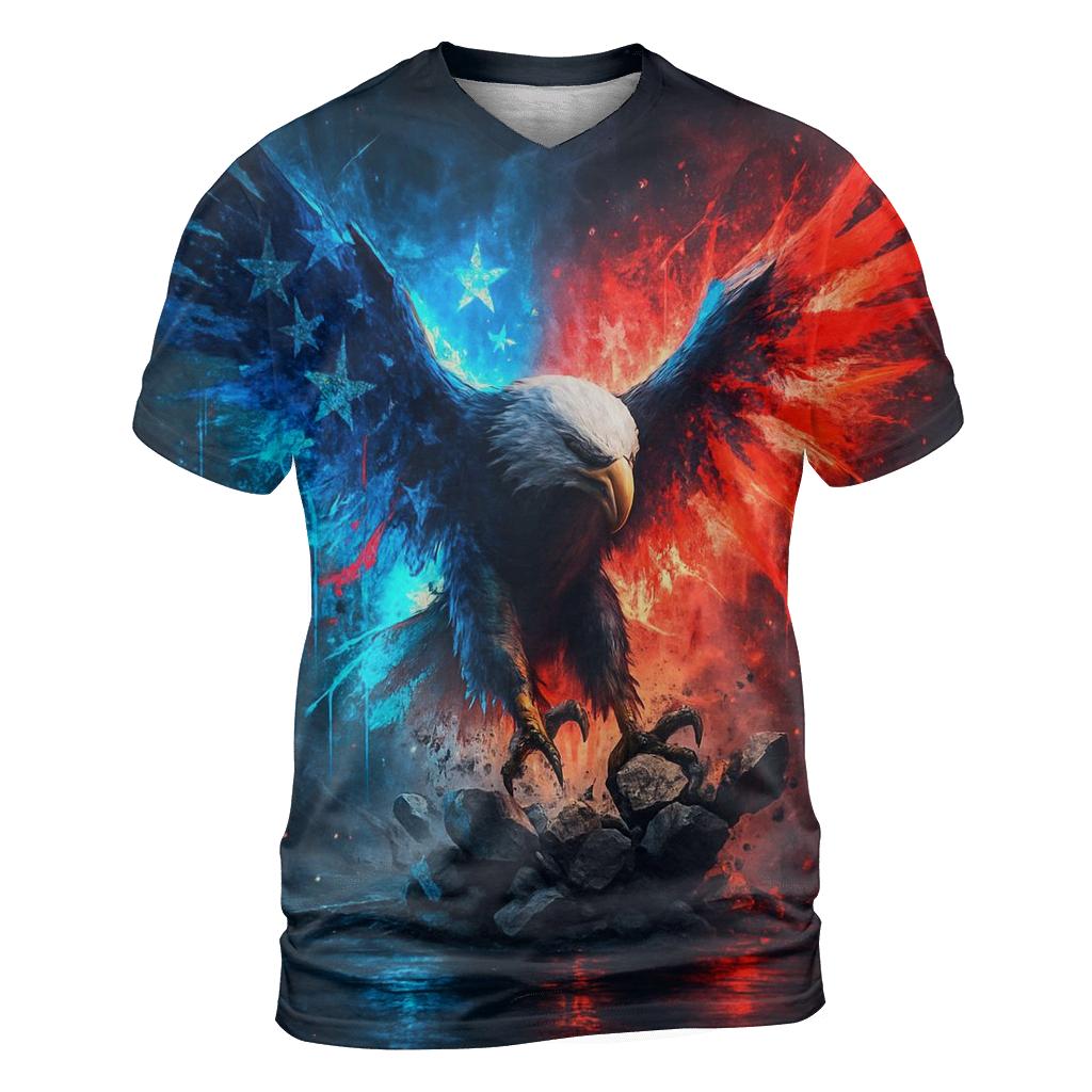 Neon Alley Eagle Flag Burst trendy printed shirt styles