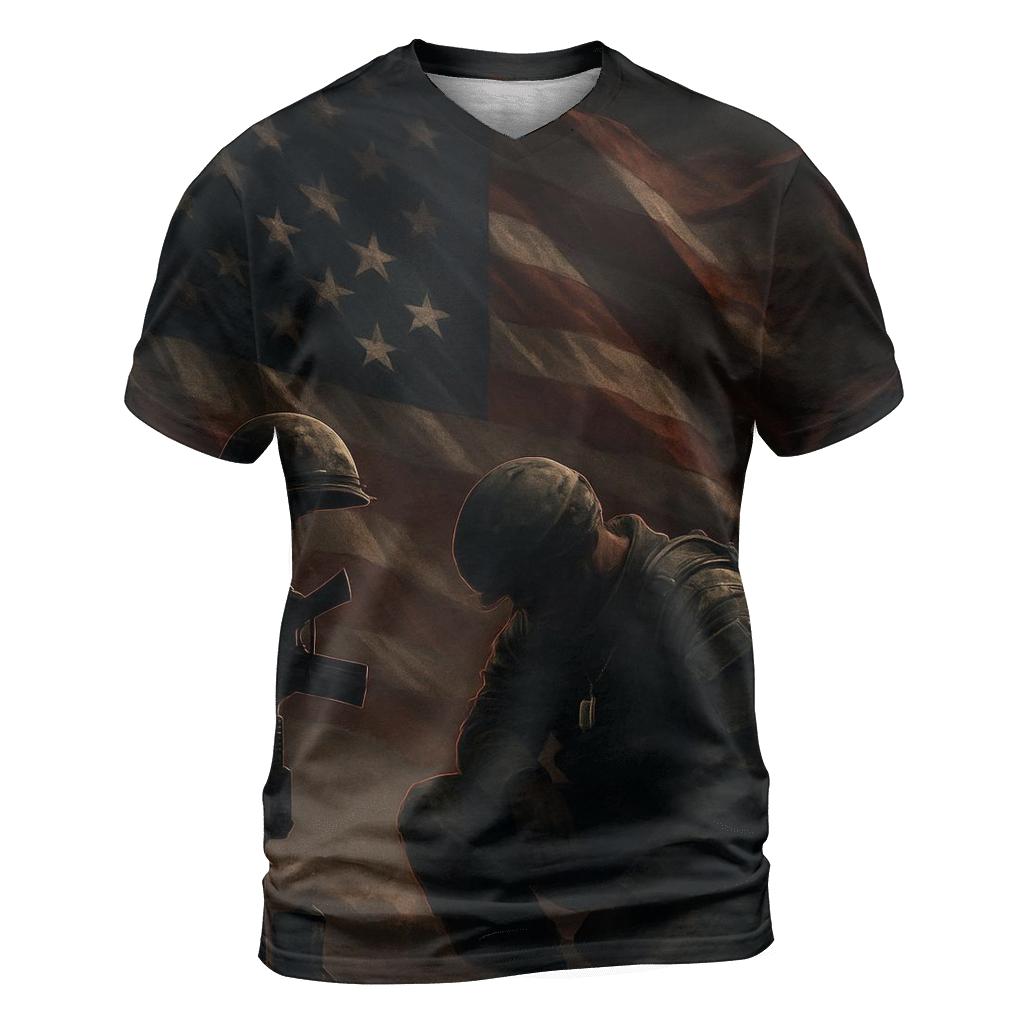 Silent Honor Under Stormlit Stars creative print fashion shirts