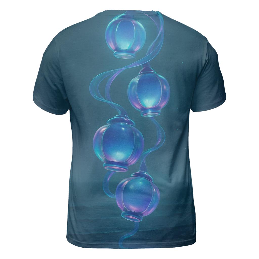 Prismatic Tide Lanterns artistic all-over print tops