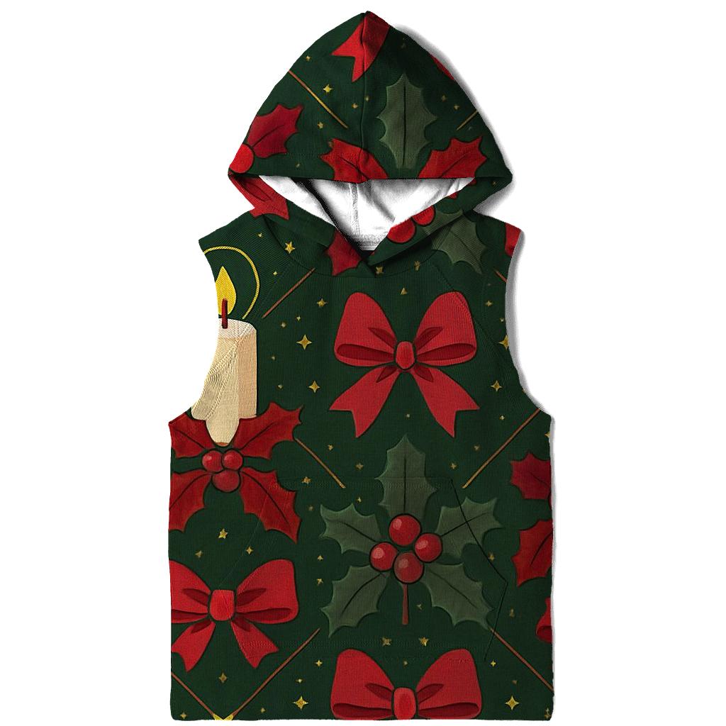 Crimson Holly Candle Lattice On Midnight Green Background hoodie trends