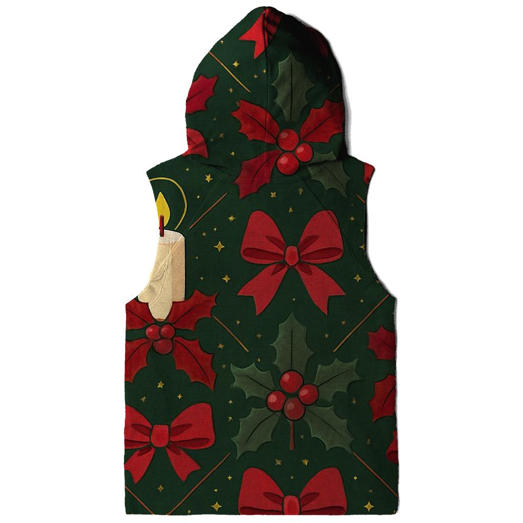 Crimson Holly Candle Lattice On Midnight Green Background hoodie trends