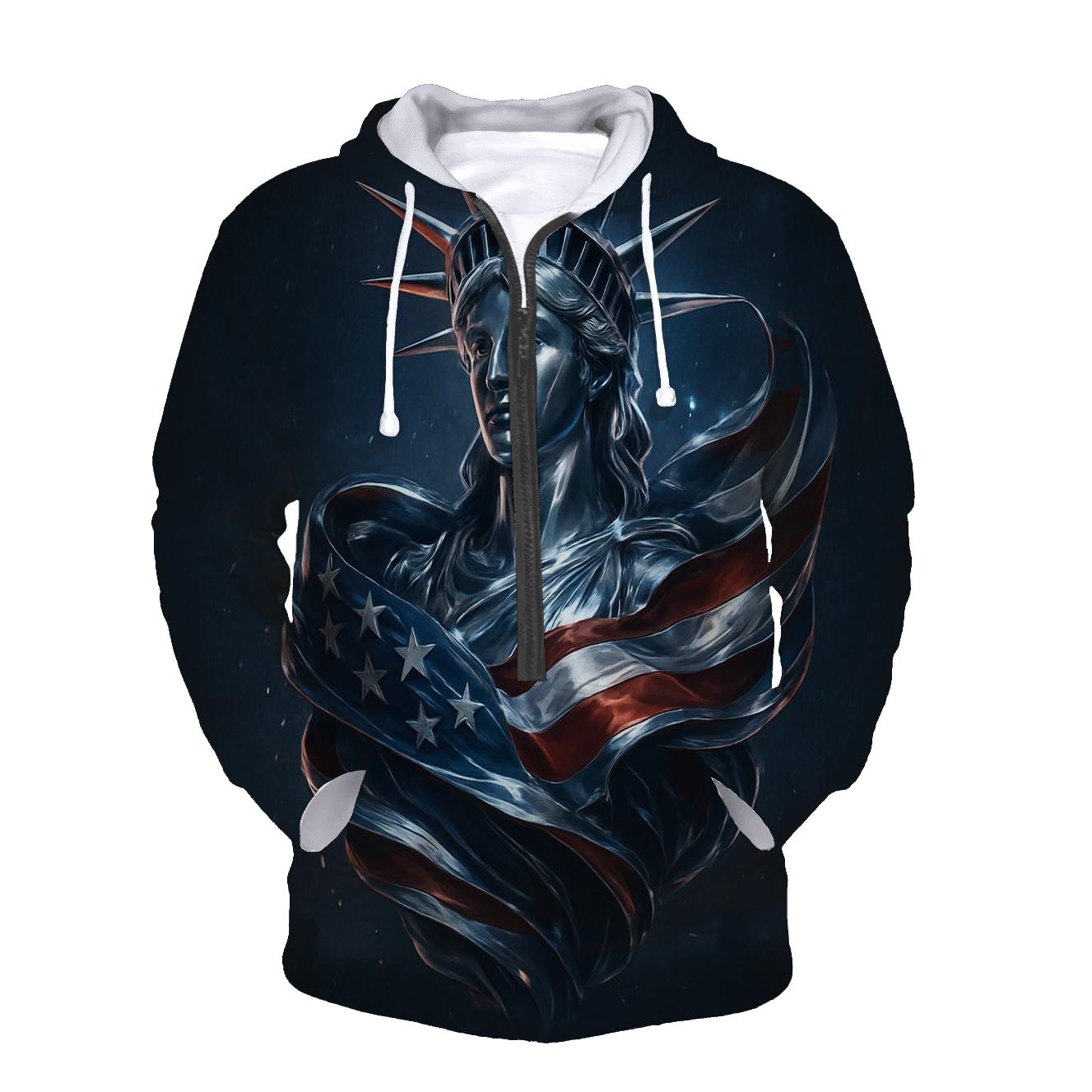 Chrome Liberty Surge Flag zip-up hoodies