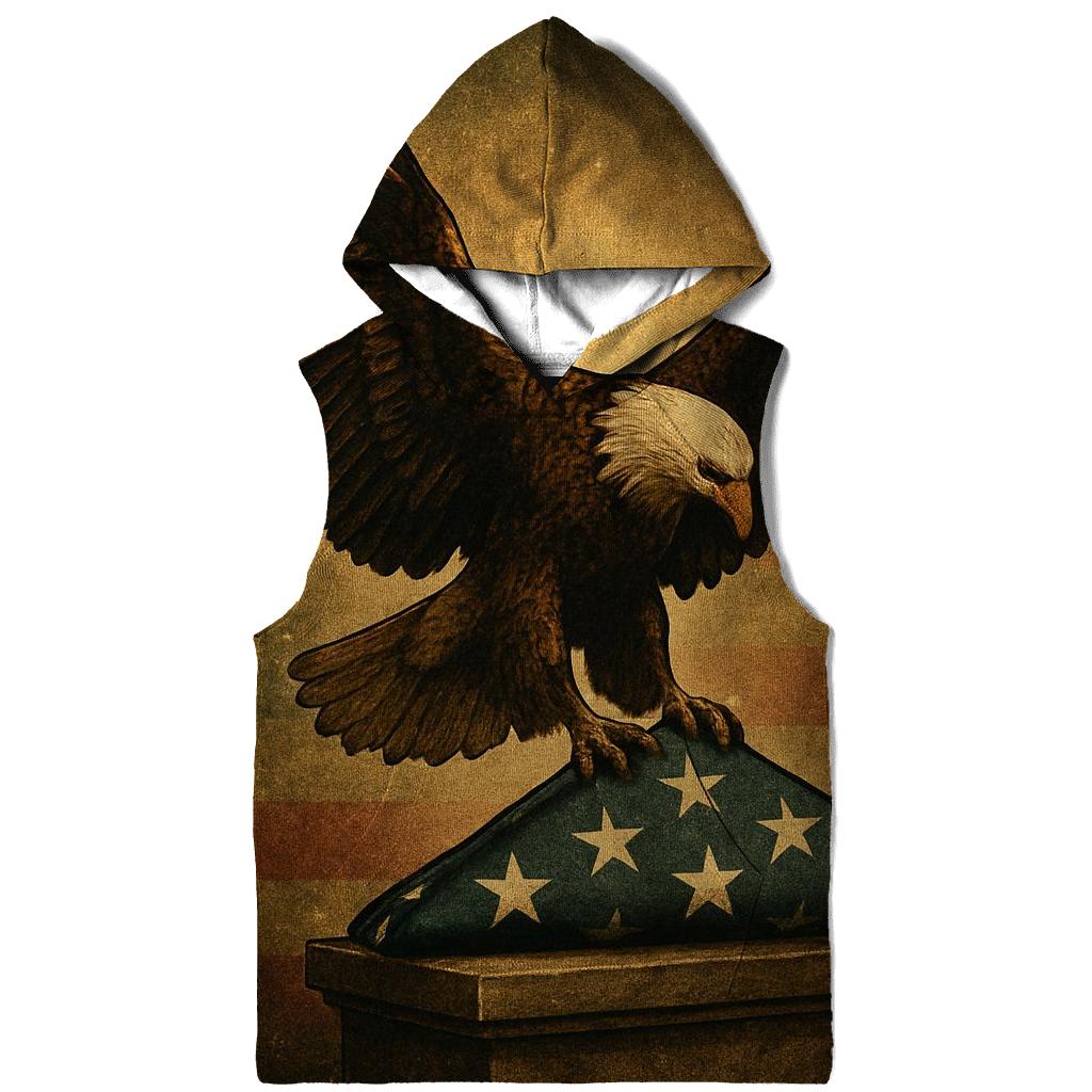 Eagle Guard Over The Folded Flag Glow custom hoodies