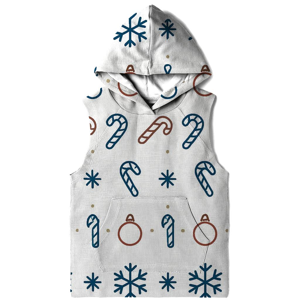 Nordic Snowflake Ornament Stripe Repeat On White Background zip-up hoodies