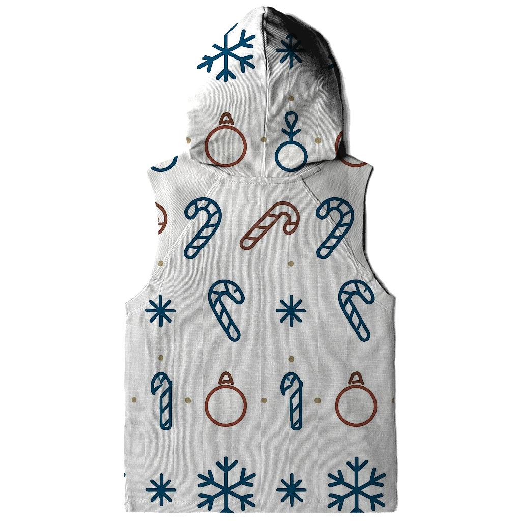 Nordic Snowflake Ornament Stripe Repeat On White Background zip-up hoodies