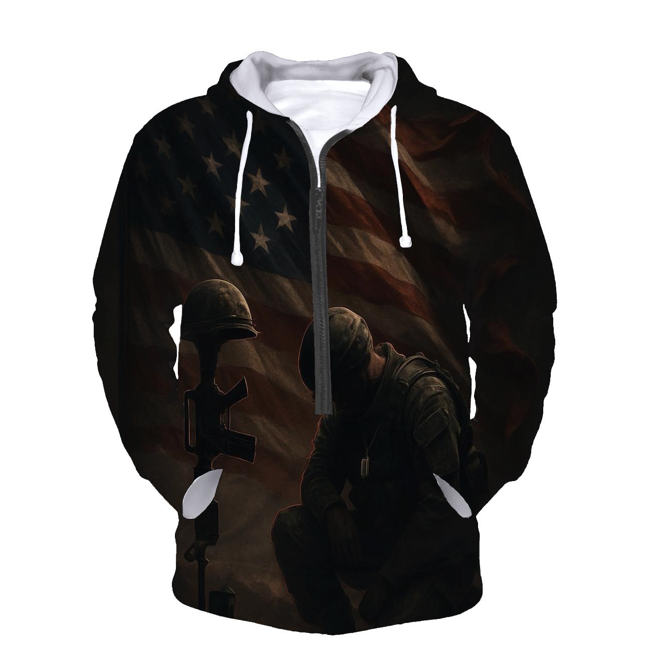 Silent Honor Under Stormlit Stars pullover hoodies