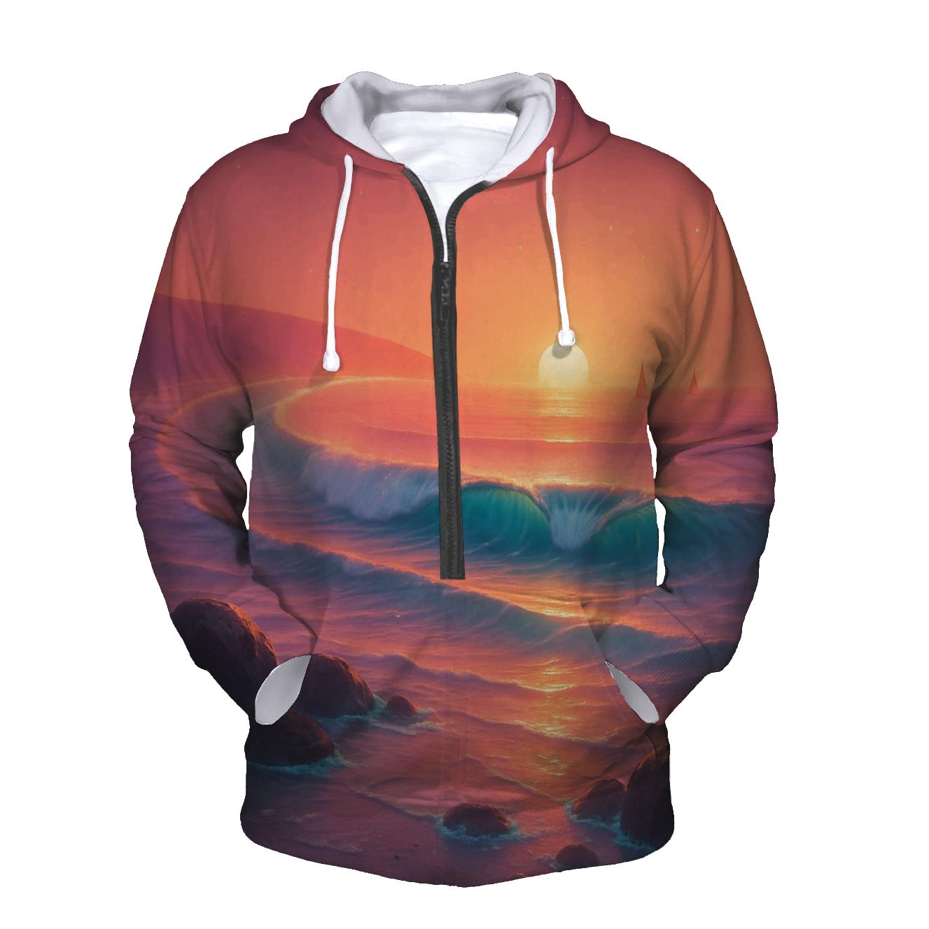 Halo Harbor Sunset lightweight hoodies