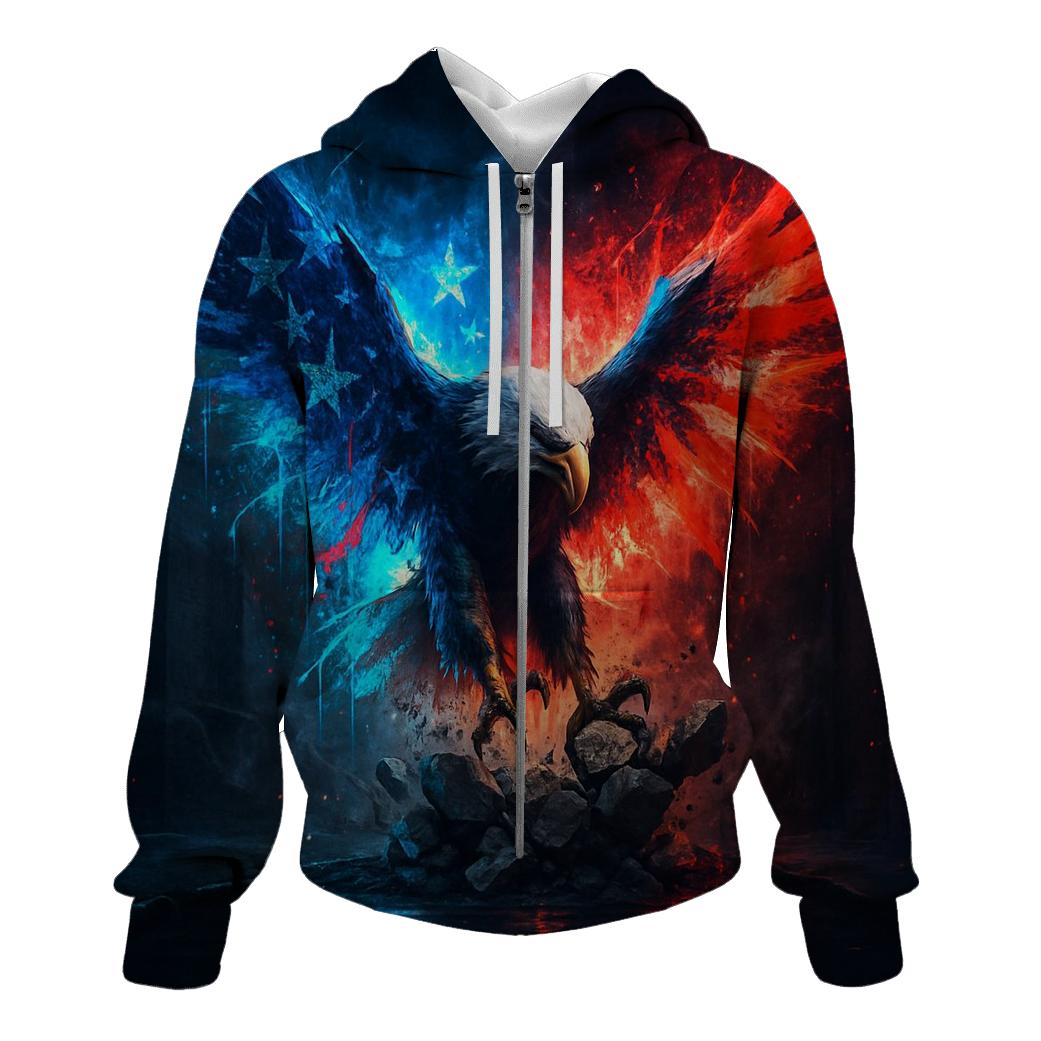 Neon Alley Eagle Flag Burst custom hoodies