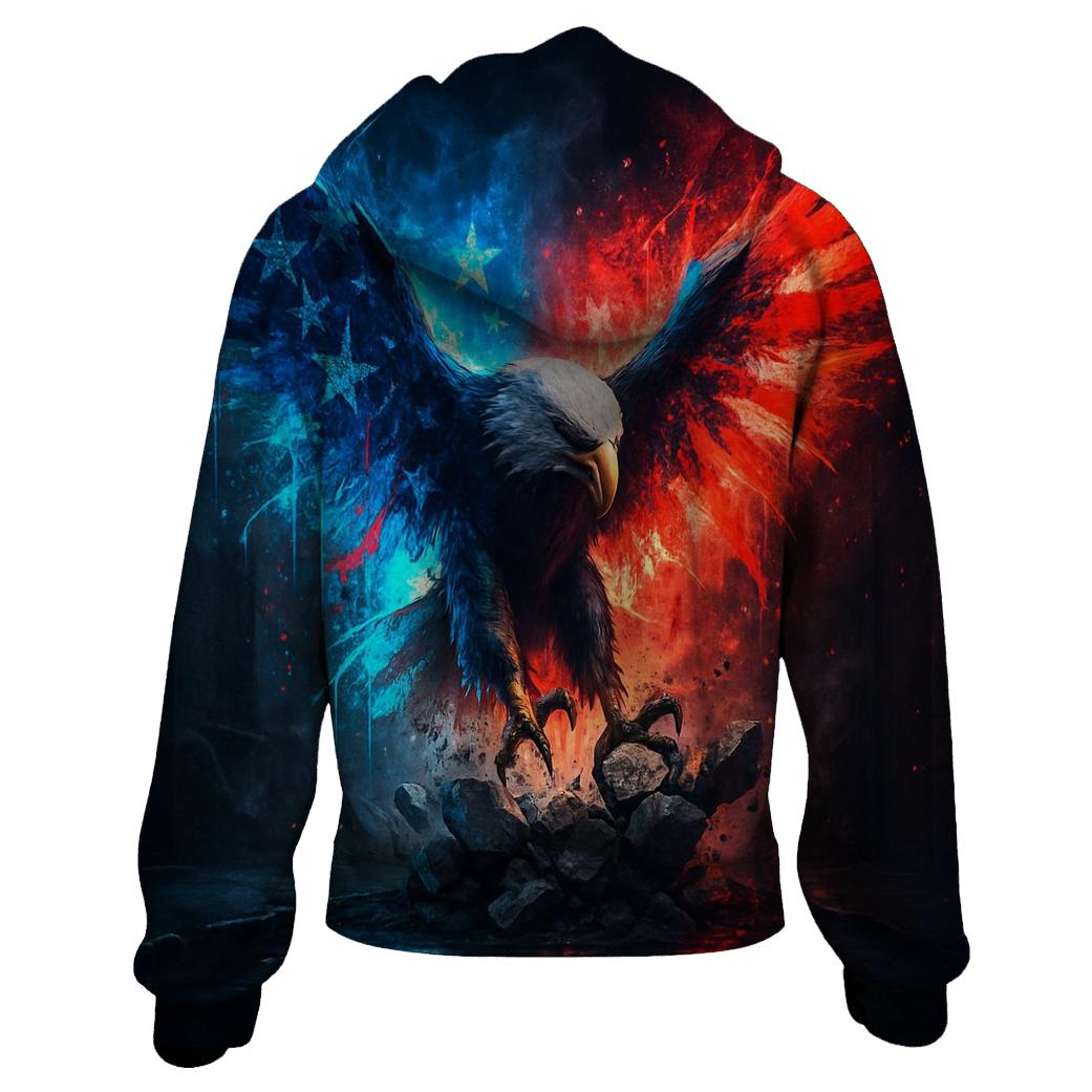 Neon Alley Eagle Flag Burst custom hoodies