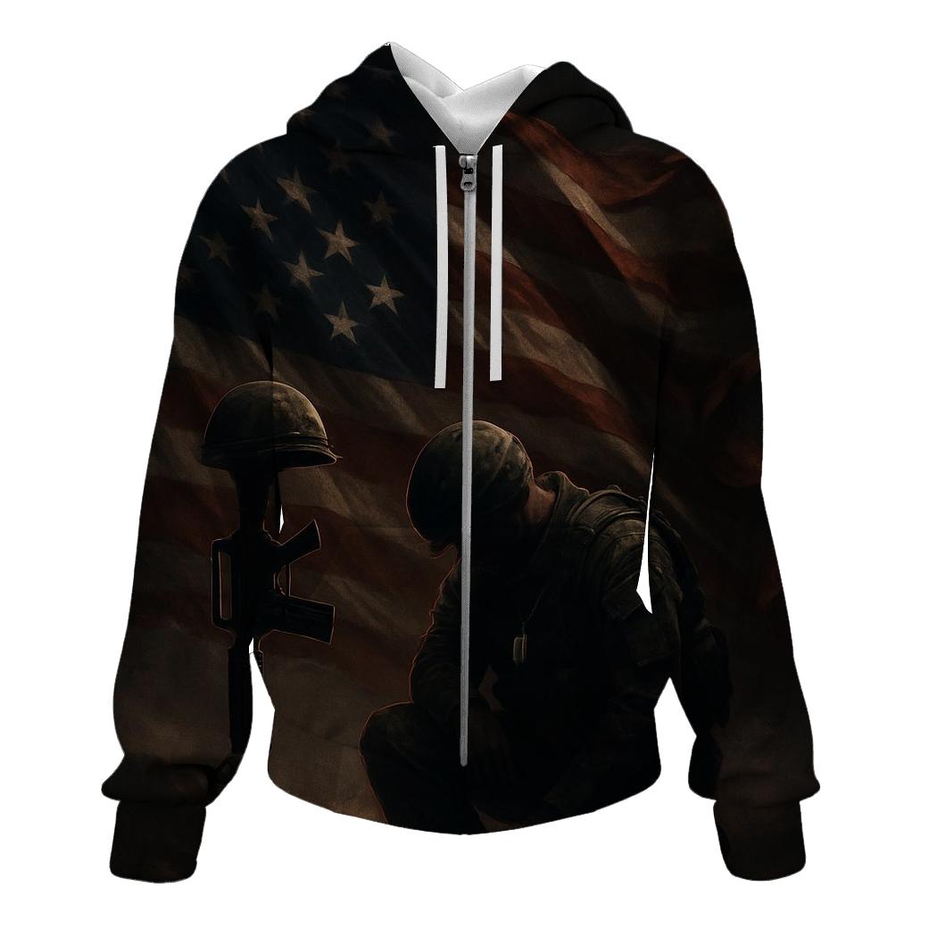 Silent Honor Under Stormlit Stars graphic hoodies