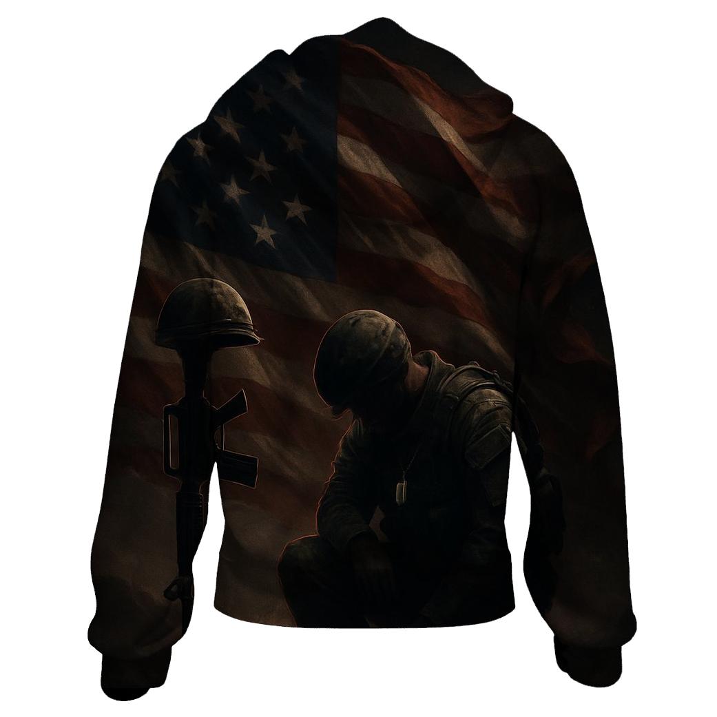 Silent Honor Under Stormlit Stars graphic hoodies