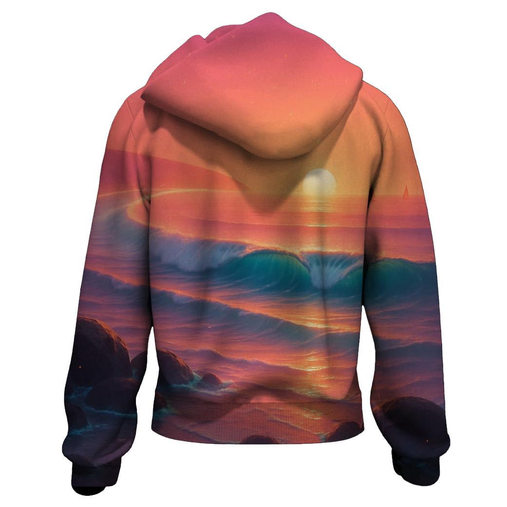Halo Harbor Sunset graphic hoodies