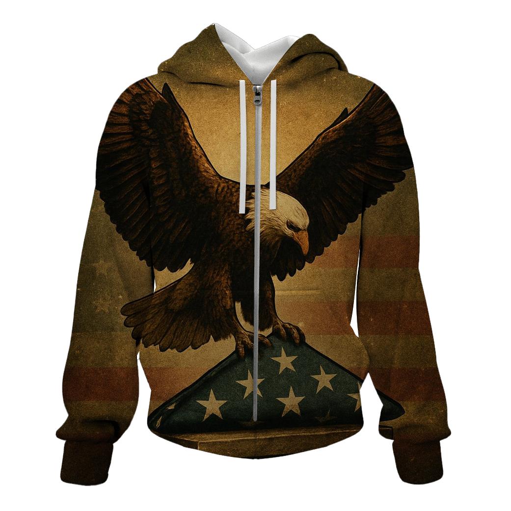 Eagle Guard Over The Folded Flag Glow hoodie styles