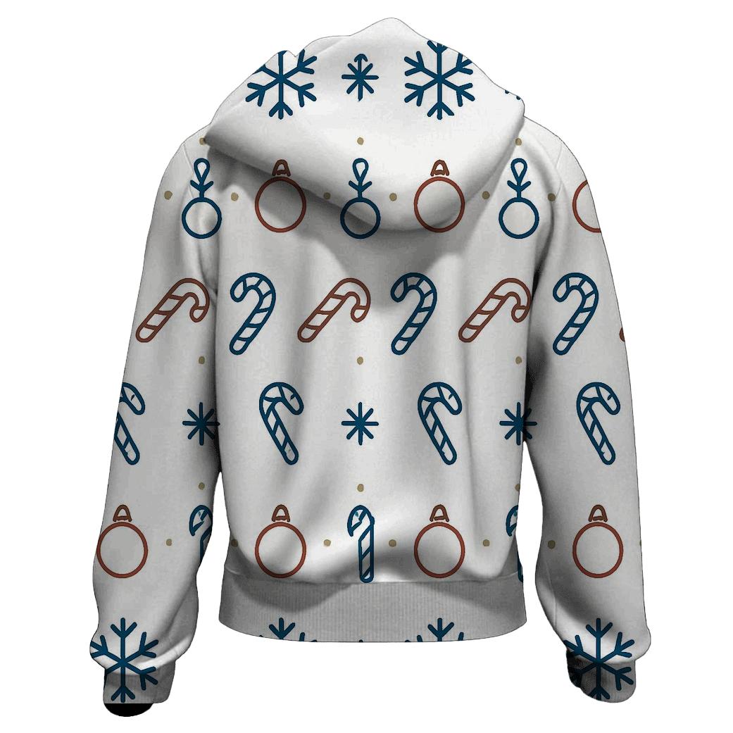 Nordic Snowflake Ornament Stripe Repeat On White Background custom hoodies