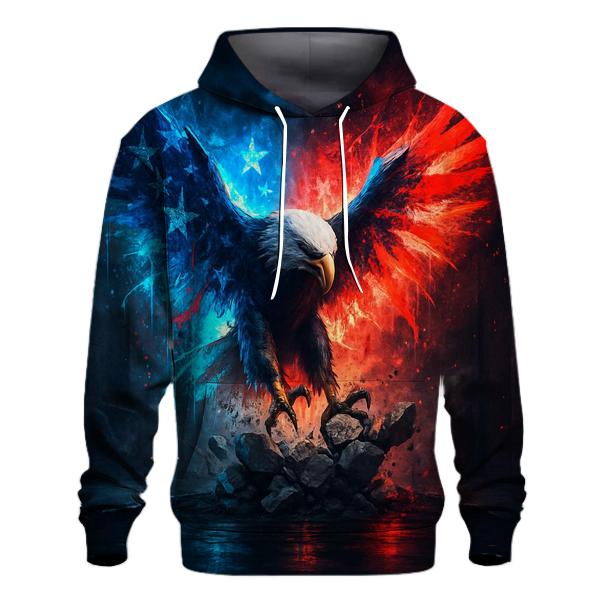 Neon Alley Eagle Flag Burst embroidered hoodies