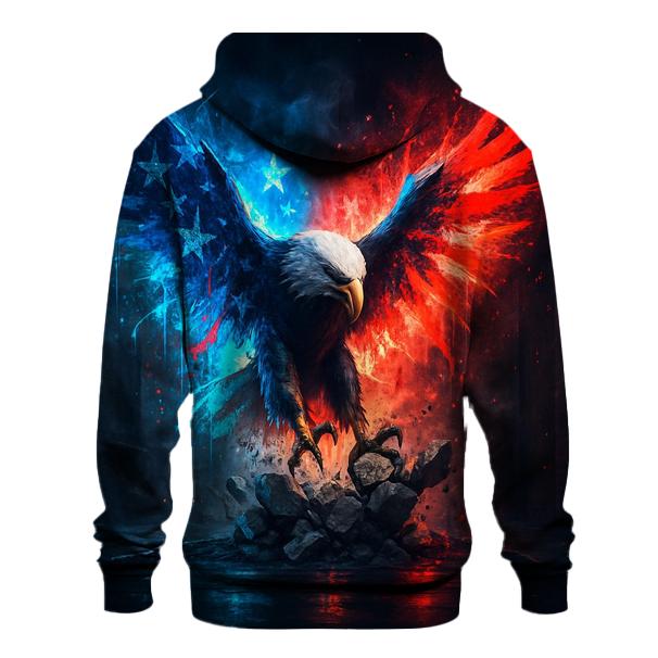 Neon Alley Eagle Flag Burst embroidered hoodies